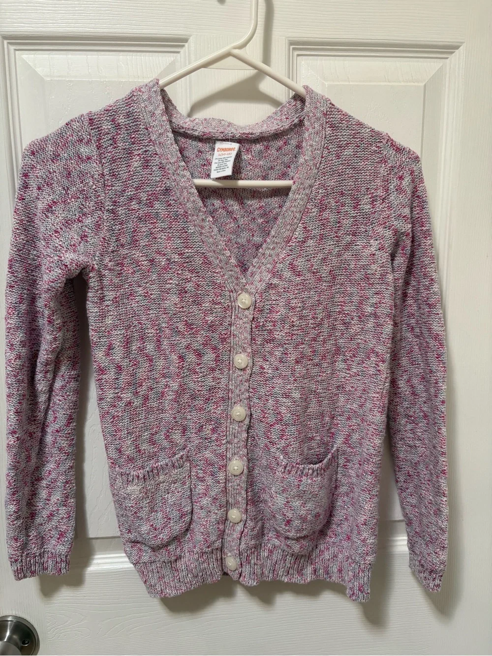 Gymboree Pink Marled Button Front Cardigan